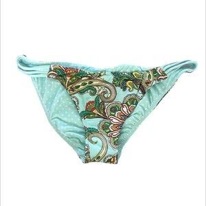 Hobie blue paisley bikini swim bottoms size small NEW